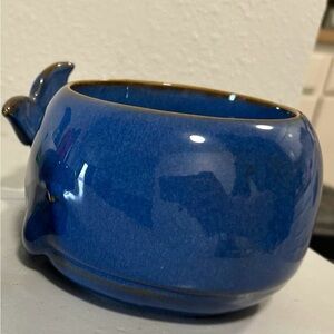 Bath & Body Works Blue Ceramic Whale 3-Wick Candle Holder